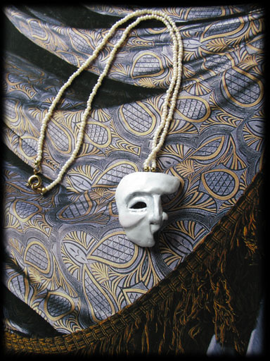 Phantom clay Mask Necklace by Leigh Allan, Originals by LE.
