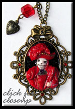 click to see Red Death Phantom Antique Gold necklace