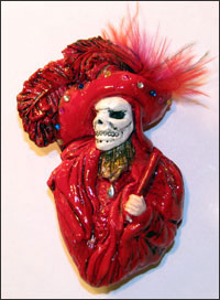 RED DEATH Phantom pendant necklace under 3 inches high