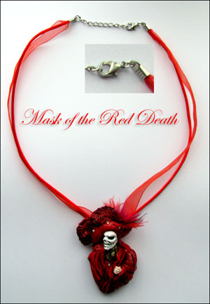 RED DEATH Phantom pendant necklace is 10 inches long